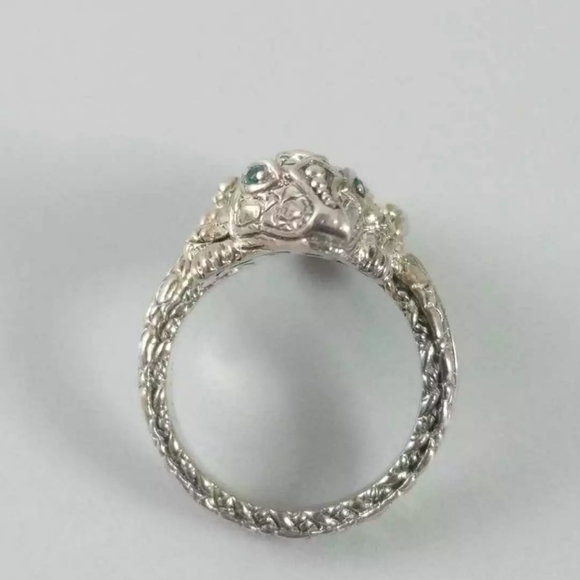 Sold Jai John Hardy 14k gold .925 green agate ALLIGATOR RING RARE - Picture 6 of 13